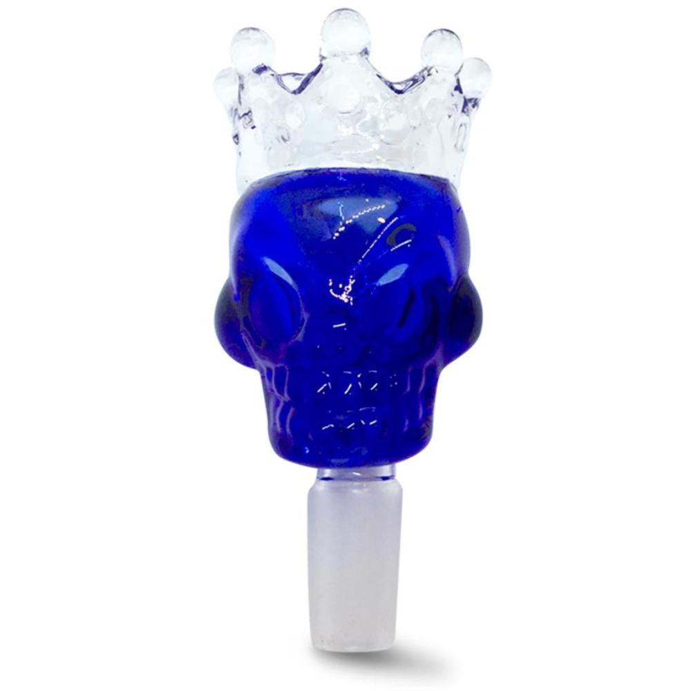 14mm Male Blue Skull Crown Herb Holder