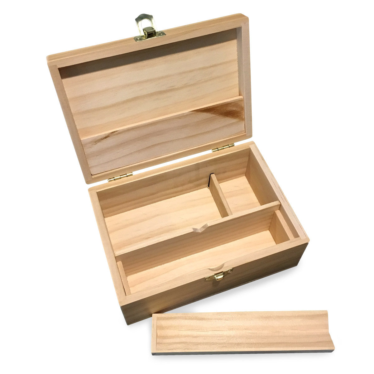 Medium Wooden Storage Box W/ Latching Lid and Rolling Jig