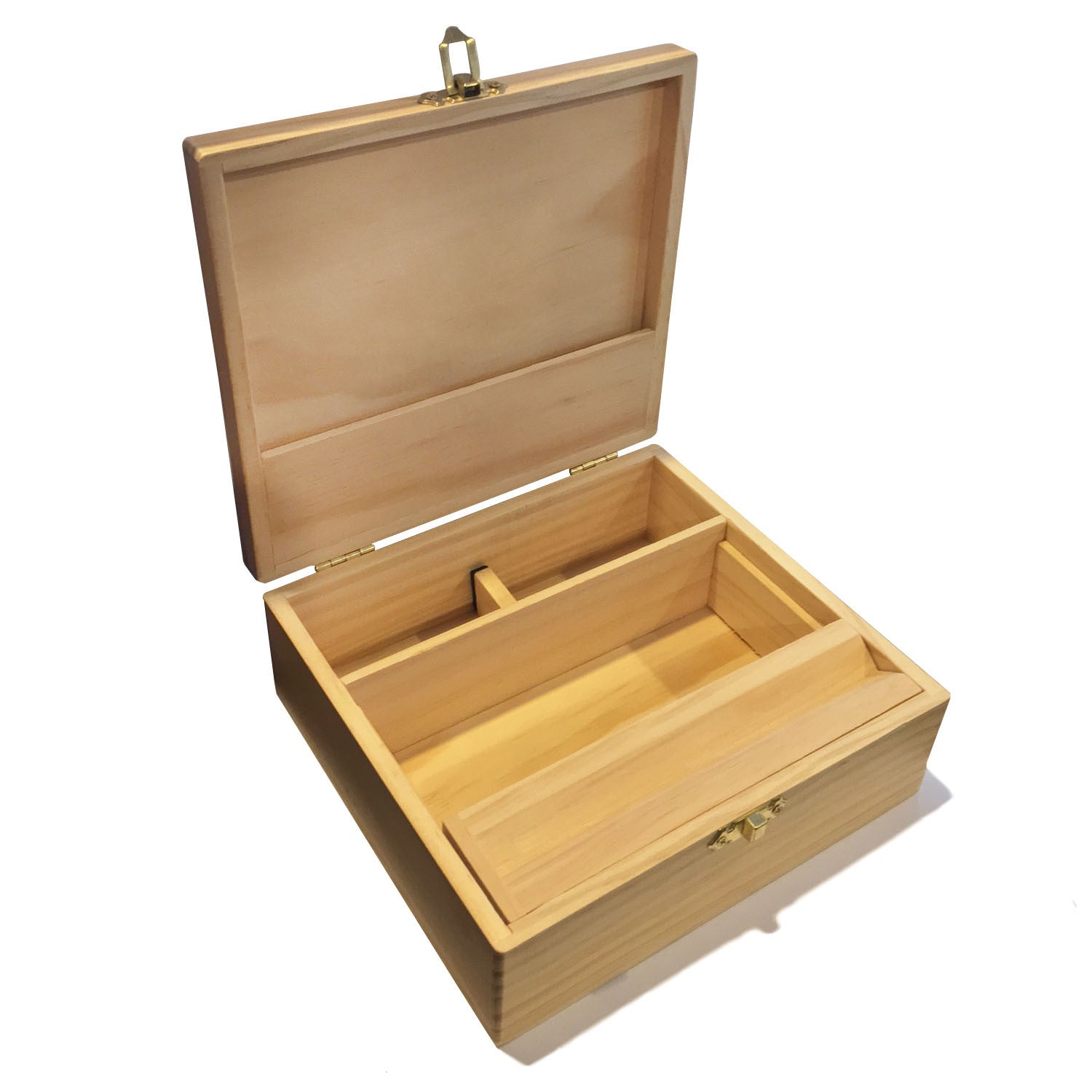Large Wooden Storage Box W/ Latching Lid and Rolling Jig